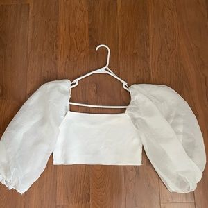 white Zara cropped top